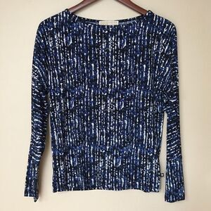 Michael Kors long sleeve blue pattern top | MP